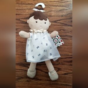 Little Me Brown and Cream Stuffed Soft Doll, Holiday Party Princess Plush